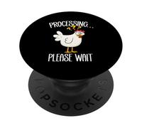 Traitement Amusant du Poulet s'il Vous plaît Attendre Un Amateur de Poulet confus PopSockets PopGrip Adhésif