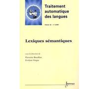 Traitement automatique des langues, n° 3 (2001) Lexiques sémantiques - Bastien Bouillon - Hermes Science Publications - broché - Revue
