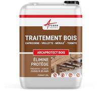 Traitement bois Insectes xylophène et champignons - Insectiside/Protection bois pour charpentes, poutres terrasses bois | ARCAPROTECT BOIS - 20 L - ARCANE INDUSTRIES