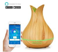 Traitement de l'air,Diffuseur d'huile essentielle sans fil Wifi intelligent,humidificateur d'air - Type Light Wood Grain2 - EU