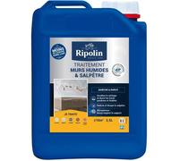 Traitement étanchéité murs humides et salpêtres - Incolore - RIPOLIN - 2,5 L