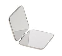 Traitement ingénieuxPocket Mini Square Compact ACIER INOXYDABLE COMPLET Cosmétique Miroir de maquillage pliable Miroir grossissant 2 côtés ne se brisent pas en morceaux Écologique et pratique