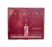 Traitement professionnel à la kératine, fluide restructurant concentré et réparateur, huile minéralisante, pour reconstruction des cheveux - Lot de 10 ampoules de 10 ml