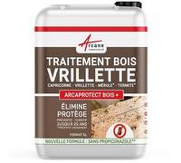 Traitement Vrillette Bois Sans Propiconazole - Préventif et Curatif 5 L | Traite la Vrillette, Anti Xylophage, Préventif et Curatif, sans Propiconazole, Parquet, Meuble - Arcane Industries