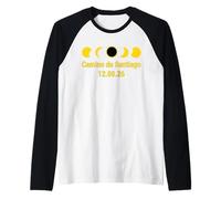 Trajectoire Totale de l'éclipse Solaire Totale de Camino - Tops & Stuff Manche Raglan