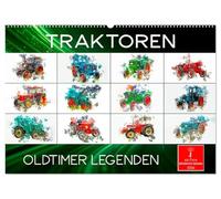 Traktoren Oldtimer Legenden (Wandkalender 2026 DIN A2 quer), CALVENDO Monatskalender: Klassische Agrartechnik - ein nostalgischer Traum.