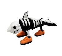 Tralala Scary Edition - Figurine articulée XL Brainrot 15 cm - Requin squelette Chaussons - Collection officielle Brainrot - Édition limitée exclusive Memes italiens - Tralalia Halloween
