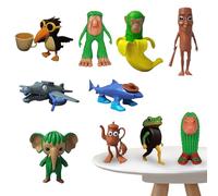 Tralalero Tralala Figure, Tung Tung Tung Sahur Figure Toy, Italian Brainrot Figures, Tralalero Tralala Desk Decor Toy, Tung Tung Tung Sahur Figuren, Figurines d'action de Collection pour Les Fans