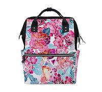 Trama Floreale Senza Cuciture Sac à Langer Sac à Dos Grande Capacité Multifonction Sac à Couches pour Voyage Maman Femme Papa