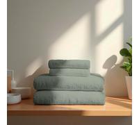TRAMAS+ Lot de 4 Serviettes Premium 700 g, 100% Coton, 2 Serviettes 50x100 cm et 2 Serviettes de Bain 70x140 cm, Extra Douces, à séchage Rapide et très absorbantes - Verde Sec