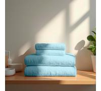TRAMAS+ Lot de 4 Serviettes Premium 700 g, 100% Coton, 2 Serviettes 50x100 cm et 2 Serviettes de Bain 70x140 cm, Extra Douces, à séchage Rapide et très absorbantes - Eau di Mare