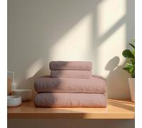 TRAMAS+ Lot de 6 Serviettes Premium 700 g, 100% Coton, 4 Serviettes 50x100 cm et 2 Serviettes de Bain 70x140 cm, Extra Douces, à séchage Rapide et très absorbantes - Rosa Clair