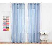 TRAMAS+ Molly Indigo Rideaux Voilages Semi-Transparents pour Salon et Chambre à Coucher, 140 x 260 cm, 1 pièce, pour Enfants, Adolescents et Adultes et Salle à Manger