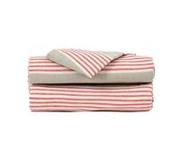 TRAMAS+ Nappe rectangulaire en Coton pour la Maison,140x200cm, la Salle à Manger, la Cuisine, la terrasse et Le Patio,3 Tailles Disponibles - Rayures Rouge