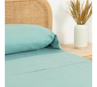 TRAMAS+ Parure de lit 100% Coton - Parure de draps 4 pièces - Ensemble de draps - Parure de 1 Drap Housse 140x190/200cm, 1 Drap Plat 220x270 et 2 taie d'oreiller 55x80, Vert Tiffany