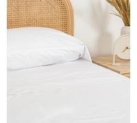 TRAMAS+ Parure de lit 100% Coton - Parure de draps 4 pièces - Ensemble de draps - Parure de 1 Drap Housse 160x190/200cm, 1 Drap Plat 240x270 et 2 taie d'oreiller 55x80, Blanc