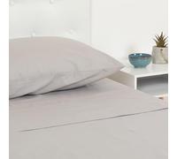 TRAMAS+ Parure de lit 100% Coton - Parure de draps 4 pièces - Ensemble de draps - Parure de 1 Drap Housse 160x190/200cm, 1 Drap Plat 240x270 et 2 taie d'oreiller 55x80, Gris