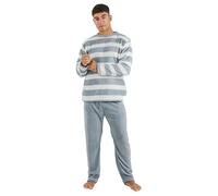TRAMAS+ Pyjama Homme Hiver Coraline Manches Longues Polaire Pantalon Long - S, Raya Vinia Indigo