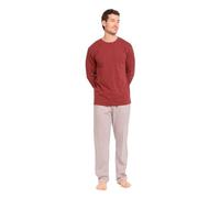 TRAMAS+ Pyjama Homme Hiver Coton Long avec Manches Longues et Pantalon Long, 100% Coton, Ensembles de Pyjama Homme, Ensemble de vêtements de Nuit - XL, Cuadro Michael Burdeos