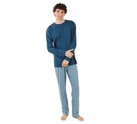 TRAMAS+ Pyjama pour Homme avec Manches Longues et Pantalon Long, pour Toutes Les Saisons, Ensemble de vêtements de Nuit, Taille élastique, 100% Coton