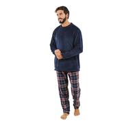 TRAMAS+ Pyjama pour Hommes | Doux, Confortable et Parfait pour la Maison | Pyjama en Polaire Corail Chaud pour l'hiver | Ensemble de Pyjama idéal en Tant Que Cadeau | Bild Curtis Marineblau, XL