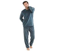 TRAMAS+ Pyjama pour Hommes | Doux, Confortable et Parfait pour la Maison | Pyjama en Polaire Corail Chaud pour l'hiver | Ensemble de Pyjama idéal en Tant Que Cadeau- l, Pruden Bleu Foncé