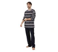 TRAMAS+ Pyjama pour Hommes | Doux, Confortable et Parfait pour la Maison | Pyjama en Polaire Corail Chaud pour l'hiver | Ensemble de Pyjama idéal en Tant Que Cadeau | Cronos Bleu Marine, M