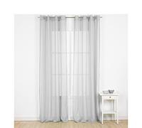 TRAMAS+ Rideau Semi-Transparent pour Le Salon et la Chambre à Coucher avec œillets, 140x260cm, 1 pièce, Chambre à Coucher et Salle à Manger - Molly Pearl Gris