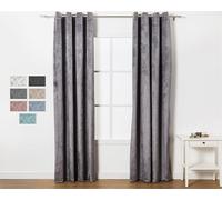 TRAMAS+ Rideaux en Velours Occultants, 140 x 260 cm, Isolation Thermique et Réduction de la Lumière, avec Œillets, pour le Salon, la Chambre à Coucher et les Intérieurs - Gris