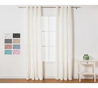 TRAMAS+ Rideaux occultants en velours, 1 pièce 140 x 260 cm, isolation thermique et réduction de la lumière, rideaux avec œillets, Rideaux pour le salon, la chambre à coucher et les intérieurs - Blanc