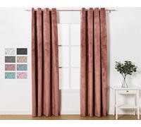 TRAMAS+ Rideaux occultants en Velours avec œillets, Isolation Thermique, pour Salon, Chambre à Coucher, Salon - Rose 140 x 260 cm