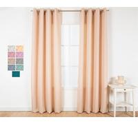 TRAMAS+ Rideaux Semi-Transparents pour Le Salon et la Chambre, 1 pièce 140x300 cm, avec Oeillets, pour la Chambre à Coucher et la Salle à Manger - Oxford Beige