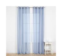 TRAMAS+ Rideaux Semi-Transparents Rideaux Semi-Transparents pour Le Salon et la Chambre à Coucher avec Oeillets, 140x300cm, 1 pièce, Chambre à Coucher et Salle à Manger - Molly Blue