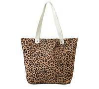 TRAMAS+ Sac en toile imprimée pour femme - Grand cabas avec poignées résistantes - Sac en tissu au style décontracté pour la plage, les courses ou l’usage quotidien - Leo
