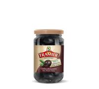 Tramier Olives Noires Confites 100% d'ingrédients d'origine naturelle (1 x 150 g), olives de table provenant d'Espagne, olives dénoyautées pour apéritifs & recettes