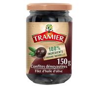 TRAMIER - Olives Noires Confites 100% D'Ingrédients Naturels 150G - Trois Articles