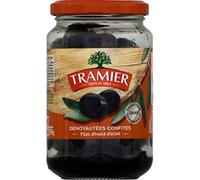 Tramier Olives noires confites dénoyautées, égoutées, filet d'huile d'olive - Le bocal de 150g