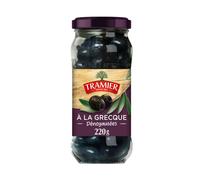 TRAMIER Olives Noires Dénoyautées Façon Grecque 220g