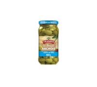 TRAMIER Olives Vertes Farcies à l'Anchois Réduction de Sel 340g - Apéritif Gourmand et Équilibré en Pot Verre - Lot de 3
