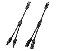 TRAMILY Connecteur parallèle de branche Y Connecteurs Câble solaire PV Connecteur de câble de panneau solaire MMF/FFM Adaptateur solaire 1 à 2 branches (1 paire)