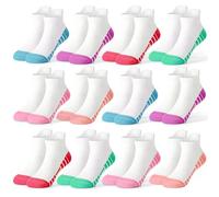 TRAMLE Chaussettes de Sport pour Filles, 12 Paires Chaussettes Enfants en Coton Colorées Mesh Respirantes Confortables pour Tout-petits Enfants 1-13 Ans, 3-5 ans