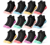 TRAMLE Chaussettes de Sport pour Filles, 12 Paires Chaussettes Enfants en Coton Colorées Mesh Respirantes Confortables pour Tout-petits Enfants 1-13 Ans, 3-5 ans