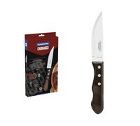 TRAMONTINA 21199/931 Jumbo Lot de 4 Couteaux à Steak, 5" avec Manches Marron à 3 Rivets