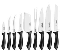 Tramontina Affilata 8 Couteaux 1 Fourchette INOX Poignées Plastique Noir