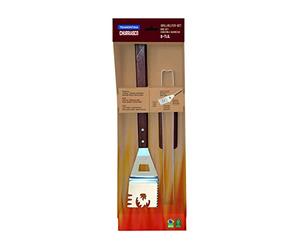 Tramontina CHURRASCO Ustensile de barbecue, couverts de barbecue, manche en bois FSC, acier inoxydable (lot de 2 ustensiles de grill)