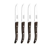 Tramontina Coffret de 4 Couteaux Steak French Microdentés Inox et Polywood