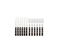 Tramontina Couteaux et fourchettes à steak. 12pcs. Inox et bois.