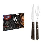 Tramontina - Couteaux et fourchettes à steak Spanish. 12pcs Inox et polywood marron.