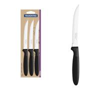 Tramontina - Couteaux steak Ipanema noir 3pcs. Inox et polypropylène.