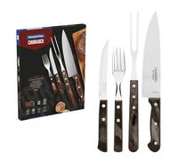 Tramontina Ensemble de couverts à barbecue, 14 pcs, acier inoxydable, ensemble de barbecue avec couverts à steak, fourchette à découper et couteau à découper, FSC
